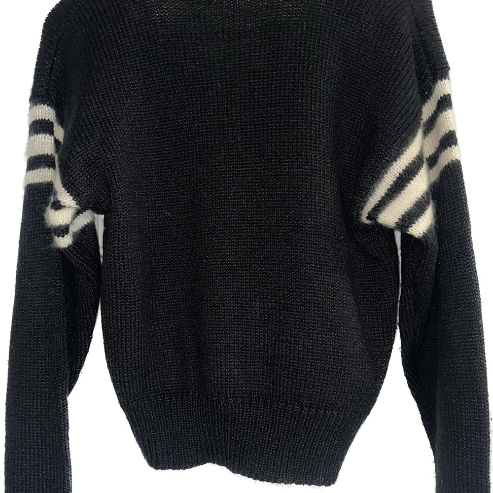 Vintage Knitworks Black and Cream V-Neck Sweater - Picture 8 of 16
